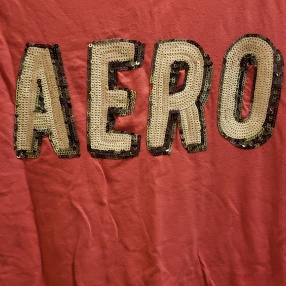 Aeropostale Y2K Hot Pink Sequined Tee Large - Picture 2 of 4
